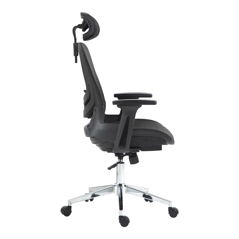 Scaun de birou manager Mergi plasa, neagra, 62x63x120 cm