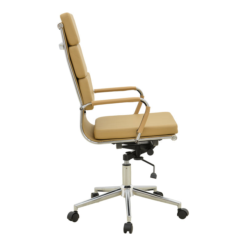 Scaun de birou de manager Tokyo cu PU alb 56x52x108 cm, 52x56 cm - Bej