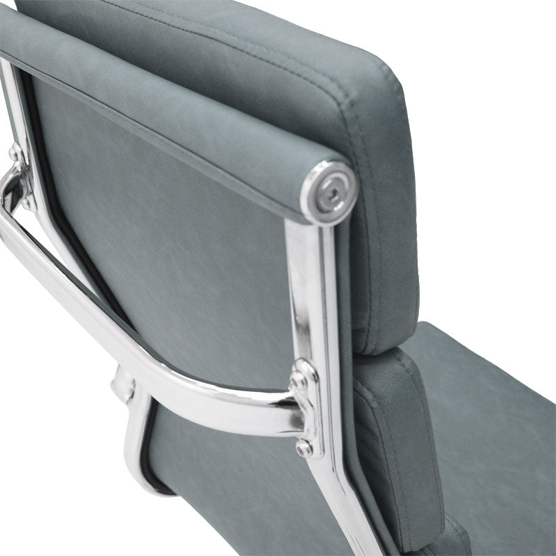 Scaun de birou manager Tokyo cu antica Gri pu, 55x63x118 cm