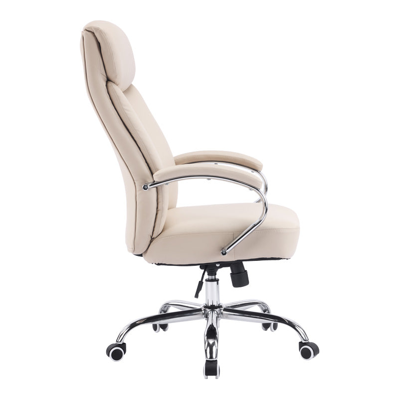 Scaun de birou managerial Venza, piele PU, 70x65x124 cm - Bej
