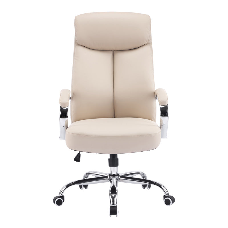 Scaun de birou managerial Venza, piele PU, 70x65x124 cm - Bej