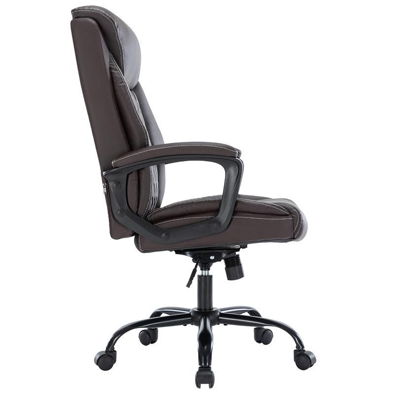 Scaun de birou manager Victory piele ecologica, negru - maro, 65x73x118 cm - Maro