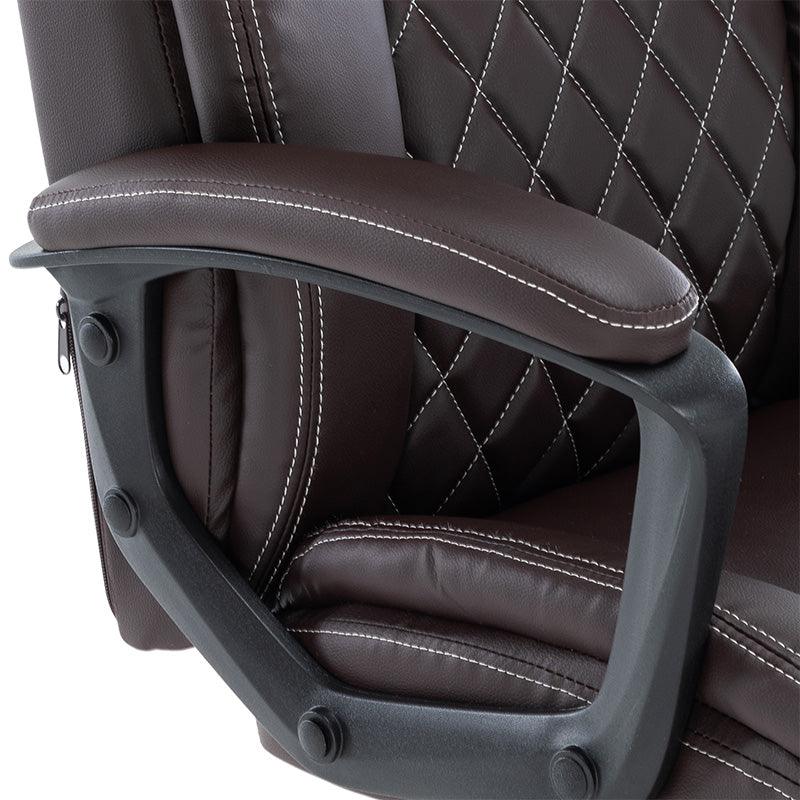 Scaun de birou manager Victory piele ecologica, negru - maro, 65x73x118 cm - Maro