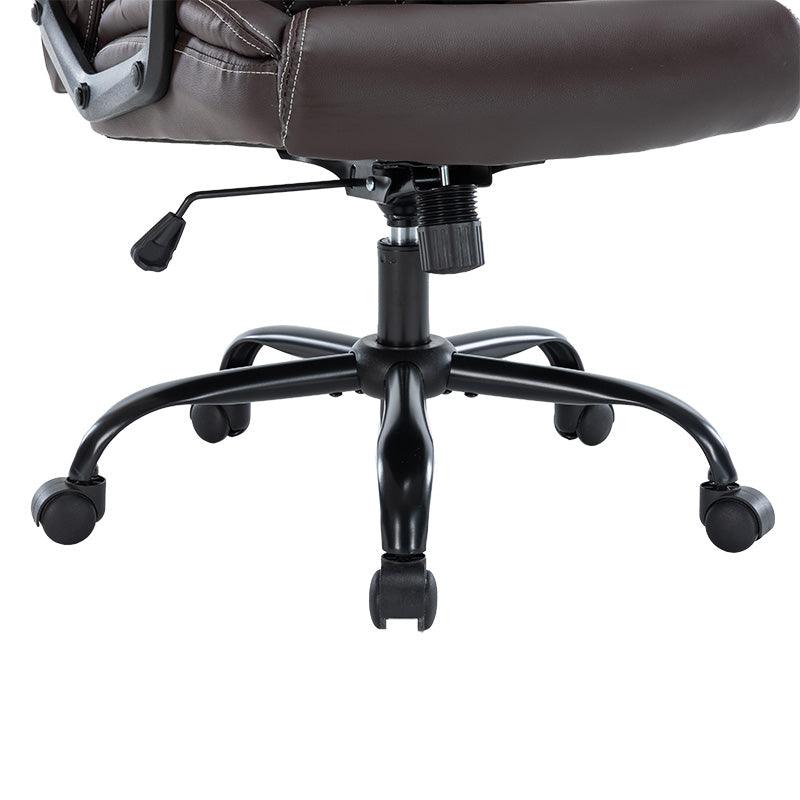 Scaun de birou manager Victory piele ecologica, negru - maro, 65x73x118 cm - Maro