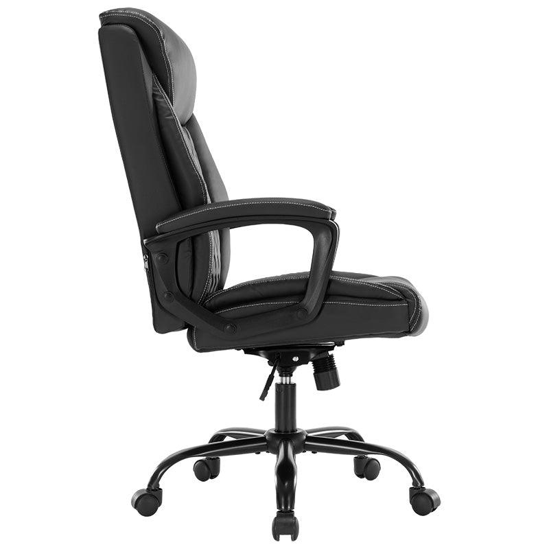 Scaun de birou manager Victory piele ecologica, negru - maro, 65x73x118 cm - Negru