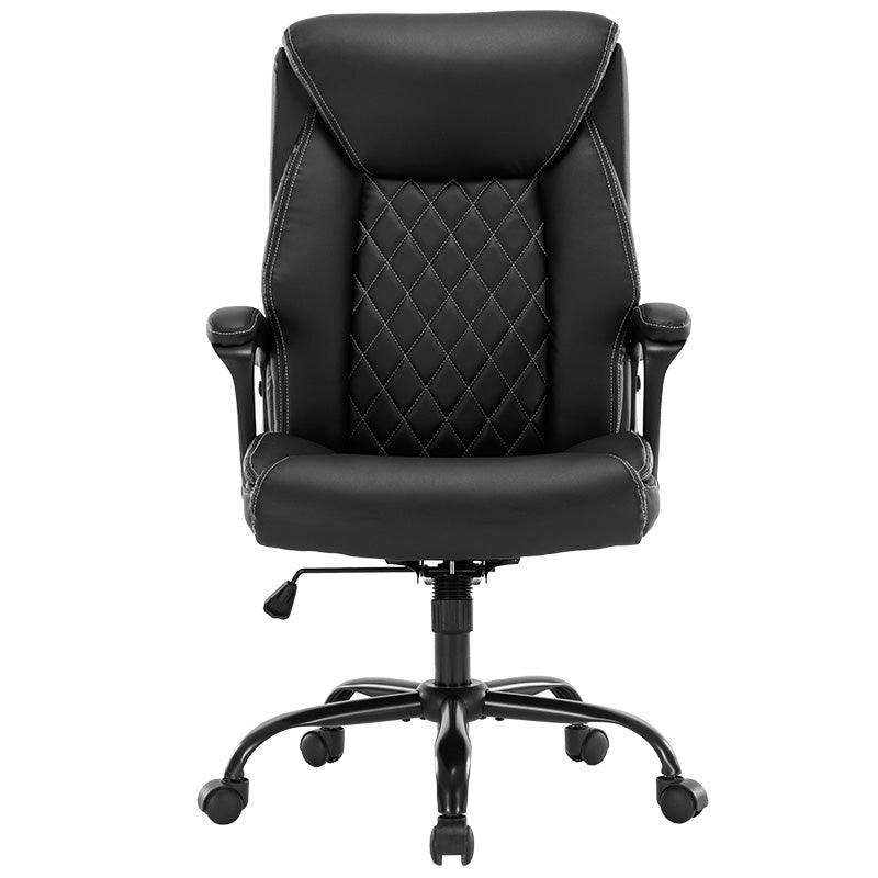 Scaun de birou manager Victory piele ecologica, negru - maro, 65x73x118 cm - Negru