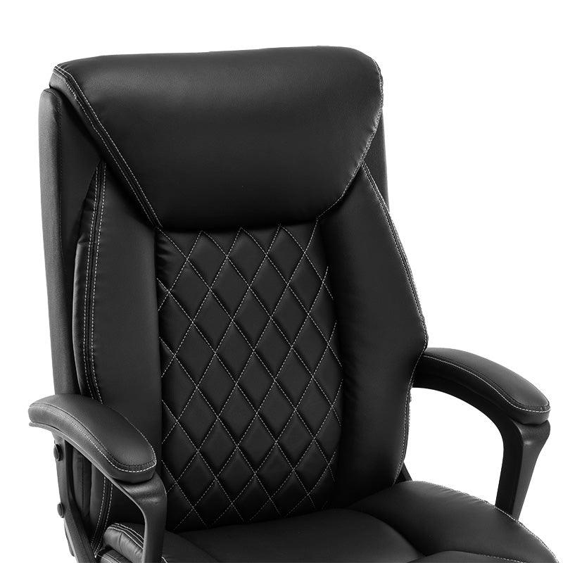 Scaun de birou manager Victory piele ecologica, negru - maro, 65x73x118 cm - Negru