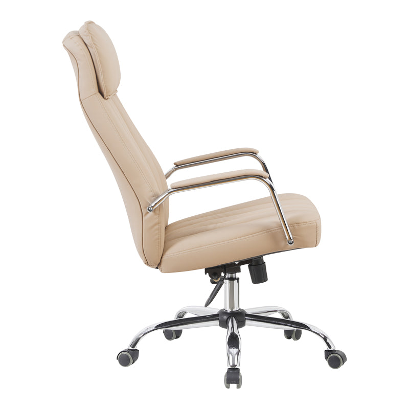 Scaun de birou managerial Morales, piele PU, 60x70x124 cm - Bej