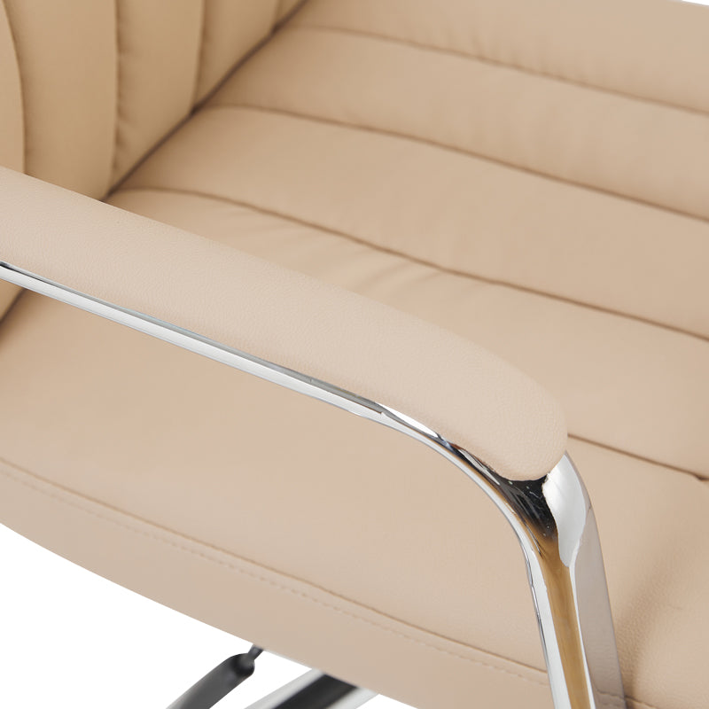 Scaun de birou managerial Morales, piele PU, 60x70x124 cm - Bej