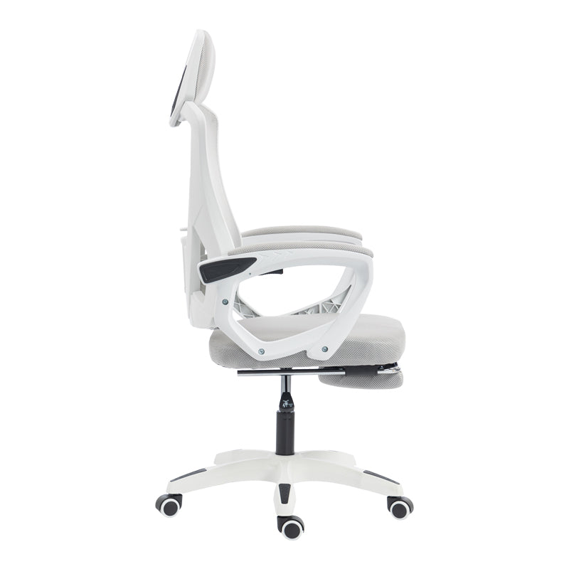 Scaun de birou managerial Meton, 48x60x128 cm - Alb-Gri