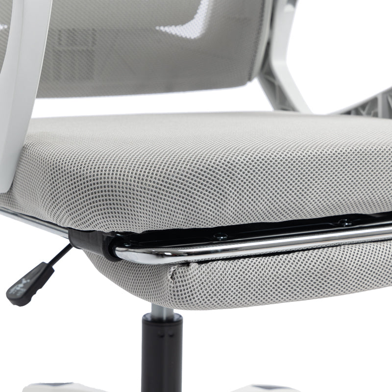 Scaun de birou managerial Meton, 48x60x128 cm - Alb-Gri