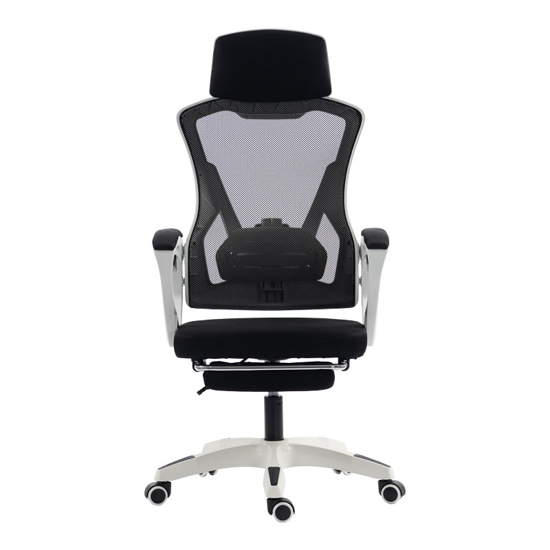 Scaun de birou managerial Meton, 48x60x128 cm - Alb-Negru