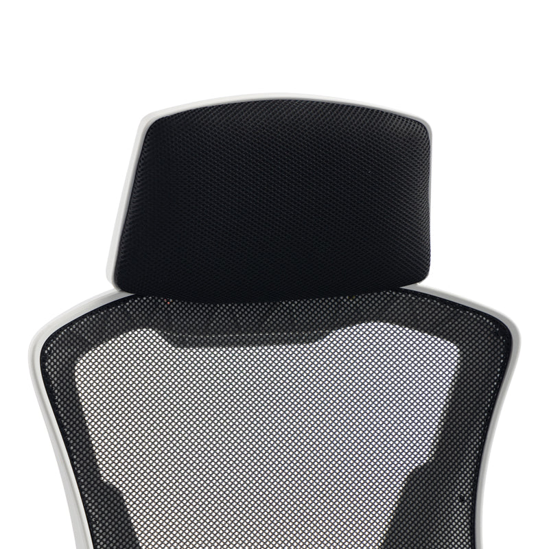 Scaun de birou managerial Meton, 48x60x128 cm - Alb-Negru