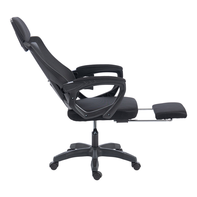 Scaun de birou managerial Meton, 48x60x128 cm - Negru