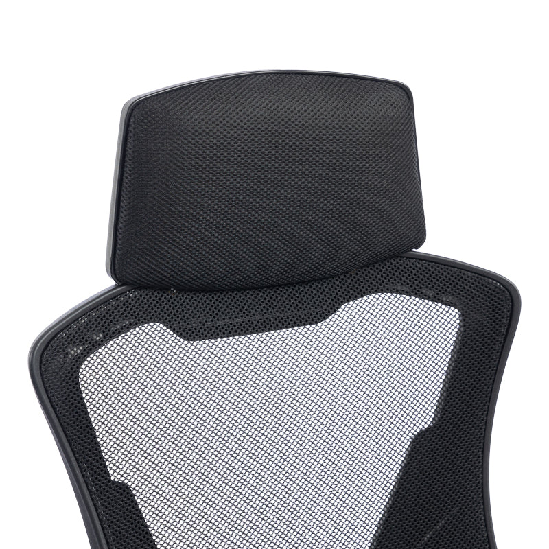 Scaun de birou managerial Meton, 48x60x128 cm - Negru
