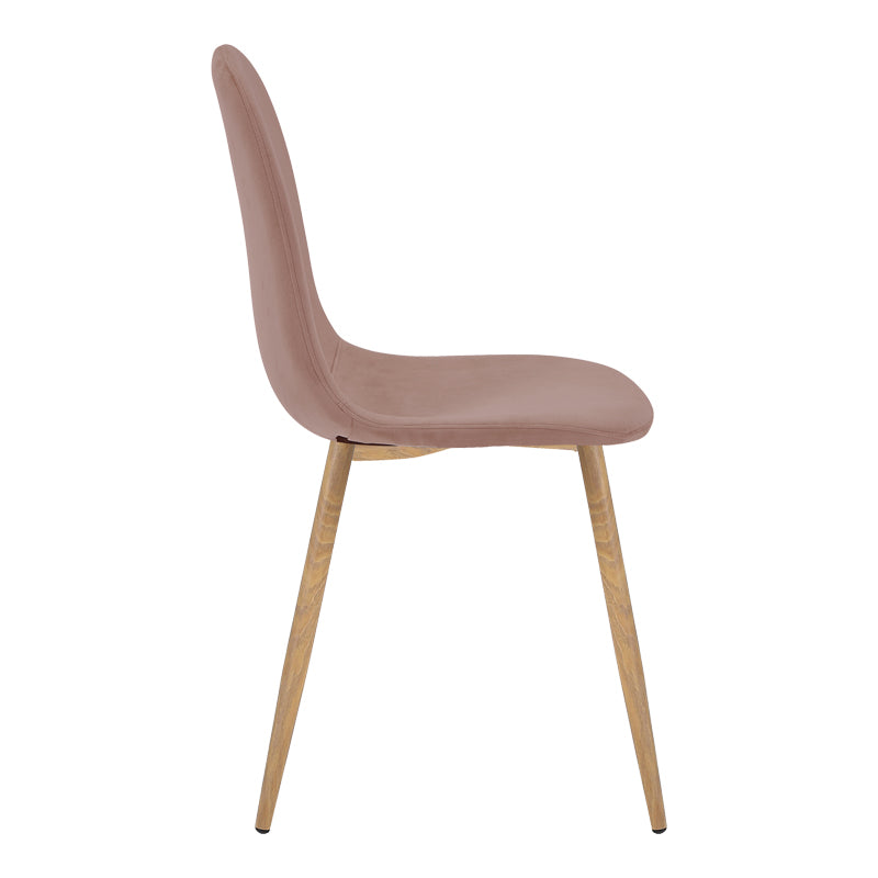 Scaun de dining Bella din catifeamar putred, Natural, 43x52x89 cm