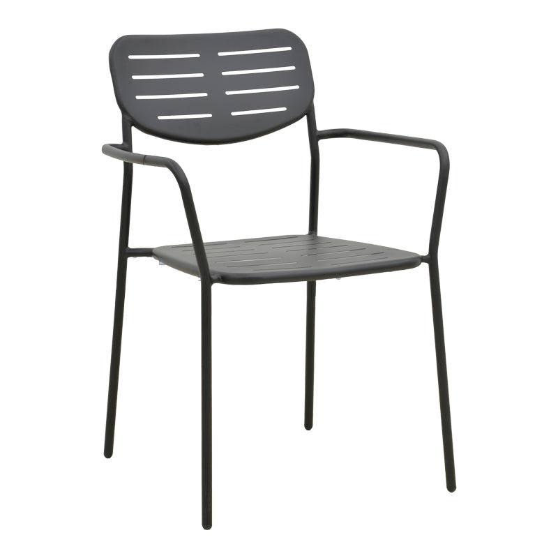 Fotoliu exterior Deraby, metal, 56x46x83 cm - Negru