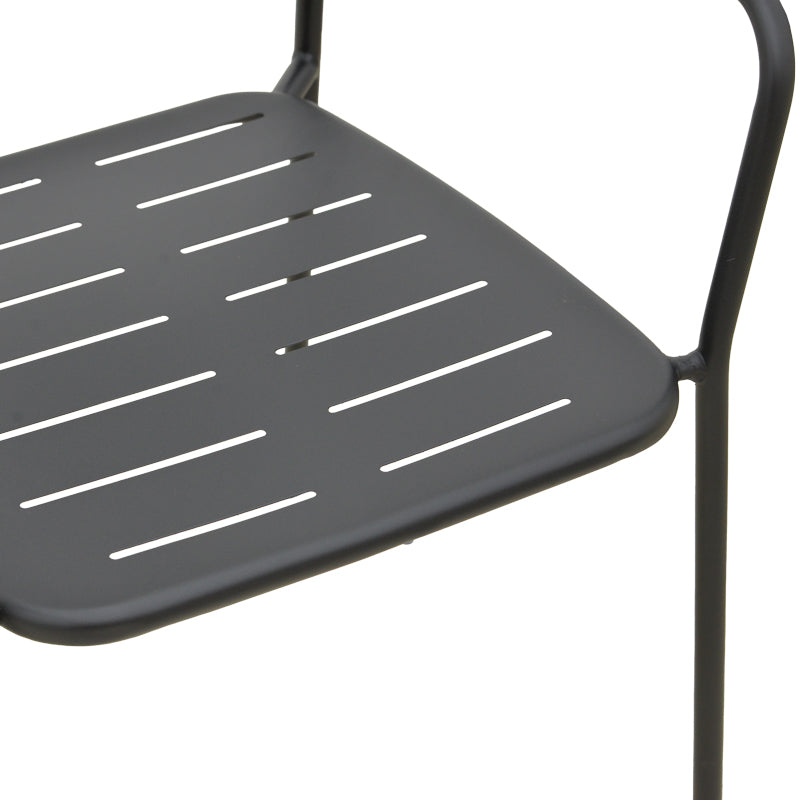 Fotoliu exterior Deraby, metal, 56x46x83 cm - Negru