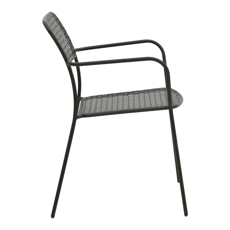 Fotoliu exterior Federal, metal, 57x58x82 cm - Negru