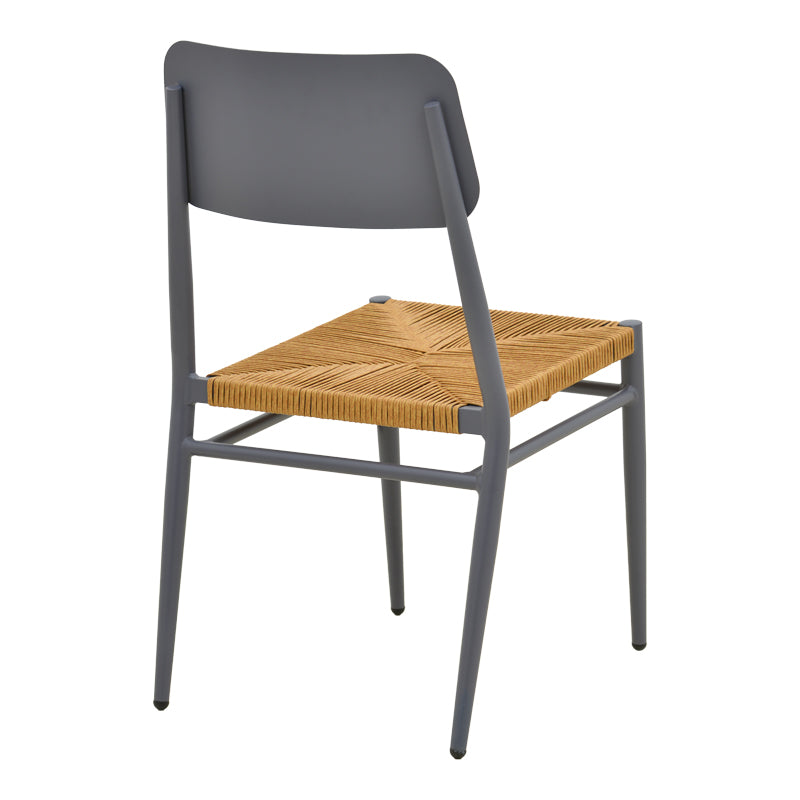 Scaun de exterior Giardino, Alb-Natural, 45x56x82 cm - Antracit-Natural