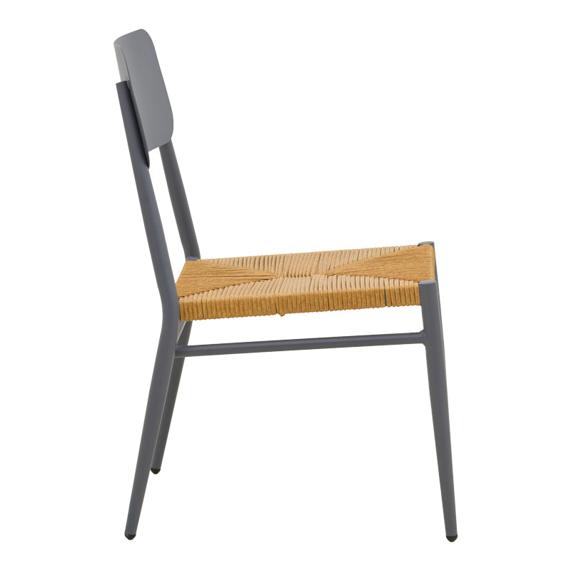 Scaun de exterior Giardino, Alb-Natural, 45x56x82 cm - Antracit-Natural