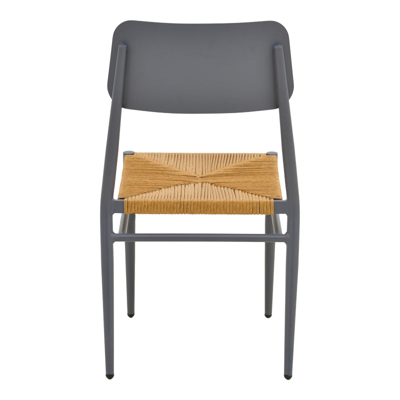 Scaun de exterior Giardino, Alb-Natural, 45x56x82 cm - Antracit-Natural