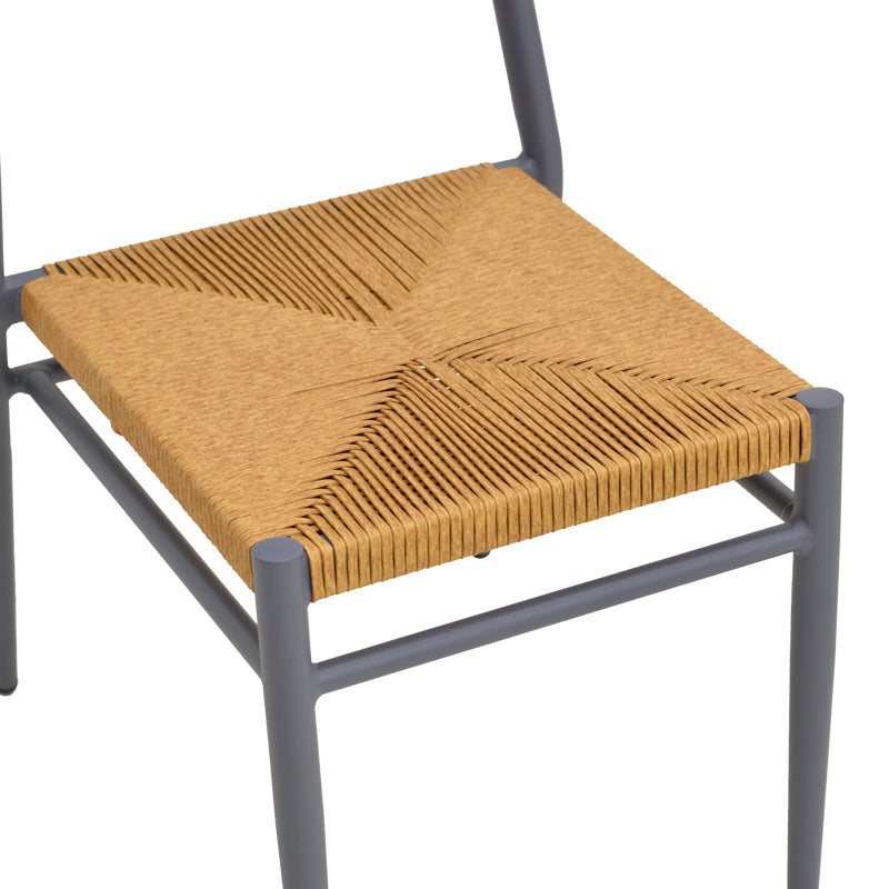 Scaun de exterior Giardino, Alb-Natural, 45x56x82 cm - Antracit-Natural
