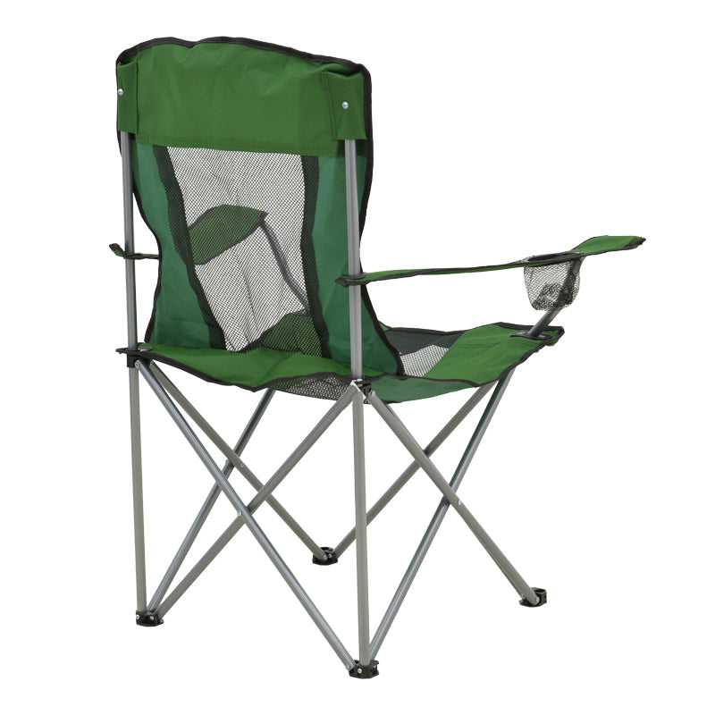 Scaun de exterior Pesca, metal si material impermeabil, 55x55x95 cm - Verde