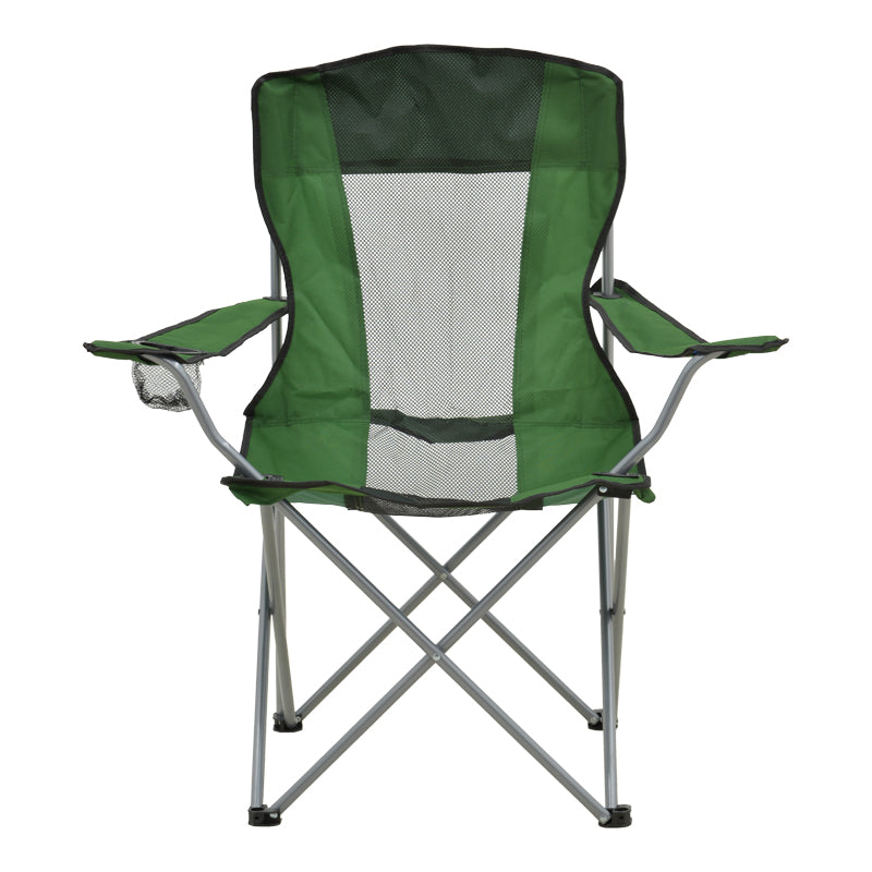 Scaun de exterior Pesca, metal si material impermeabil, 55x55x95 cm - Verde