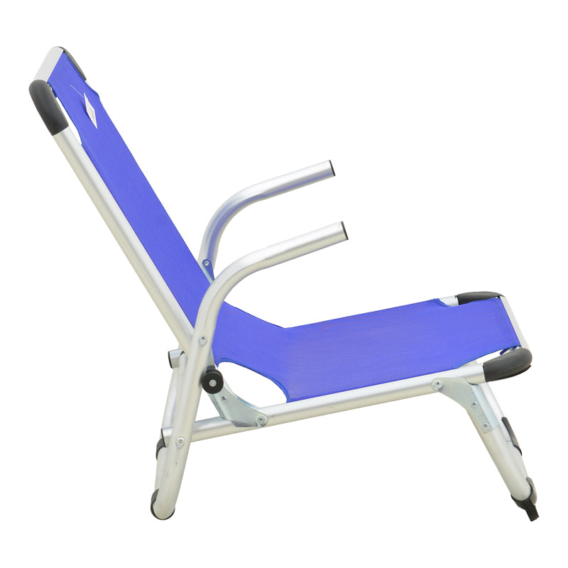 Scaun de exterior Playa, aluminiu si textilene, 54x72x63 cm - Silver-Blue