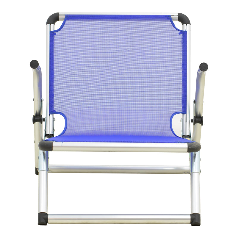 Scaun de exterior Plazo, aluminiu si textilene, 55x70x59 cm - Silver-Blue