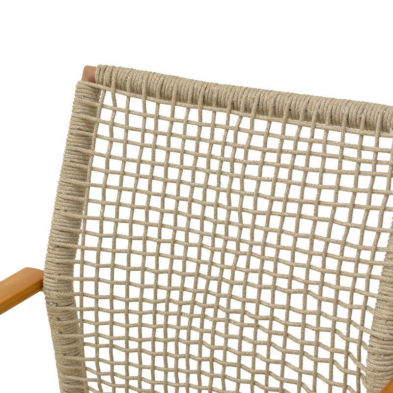 Scaun de exterior Solana stivuibil, Teak-Maro deschis, aluminiu si ratan PE, 56x57x95 cm