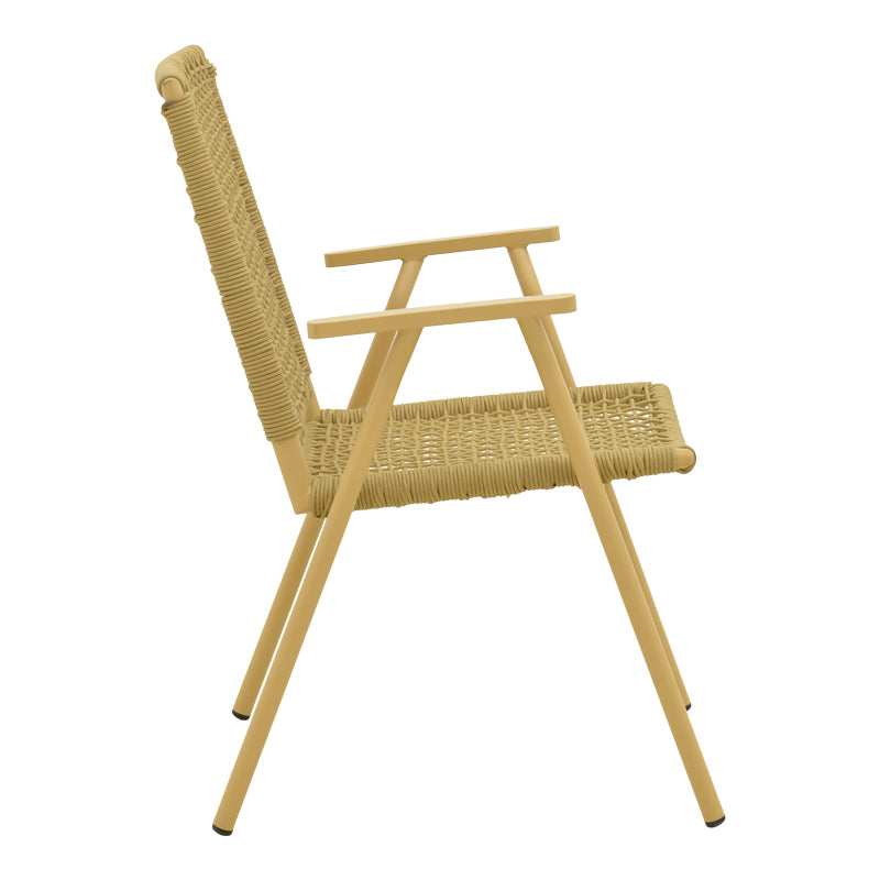 Scaun exterior Weave, aluminiu si ratan PE, 57x63x86 cm - Bej