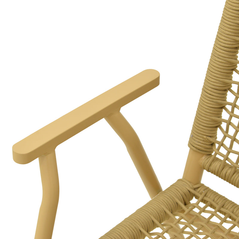 Scaun exterior Weave, aluminiu si ratan PE, 57x63x86 cm - Bej