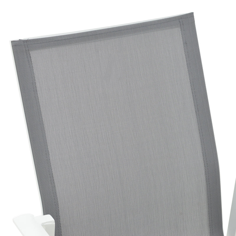 Scaun de gradina Dashiell metal negru textilena, negru, 71x58x94 cm - Alb