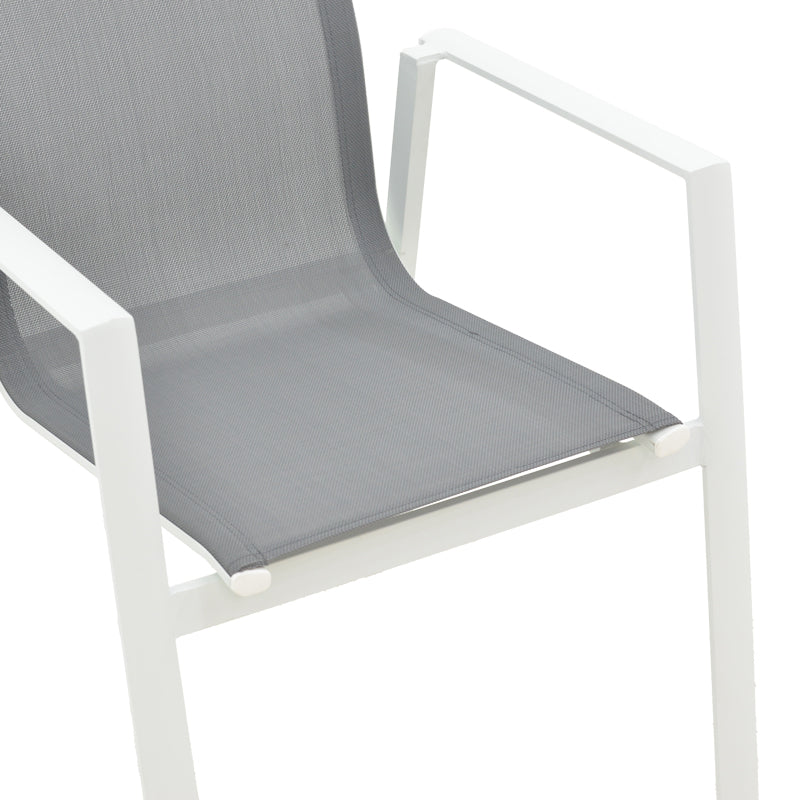 Scaun de gradina Dashiell metal negru textilena, negru, 71x58x94 cm - Alb