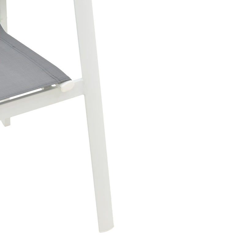 Scaun de gradina Dashiell metal negru textilena, negru, 71x58x94 cm - Alb