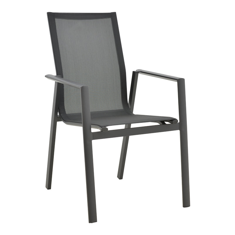 Scaun de gradina Dashiell metal negru textilena, negru, 71x58x94 cm - Negru