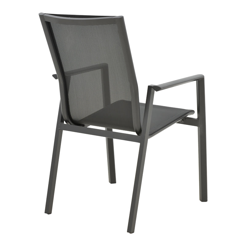 Scaun de gradina Dashiell metal negru textilena, negru, 71x58x94 cm - Negru