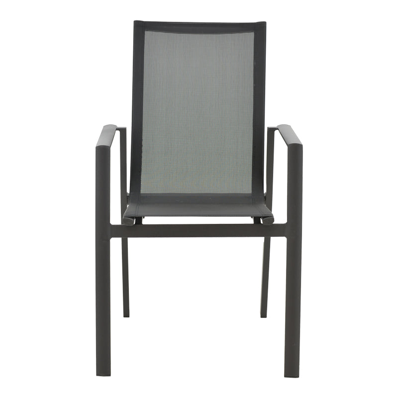 Scaun de gradina Dashiell metal negru textilena, negru, 71x58x94 cm - Negru