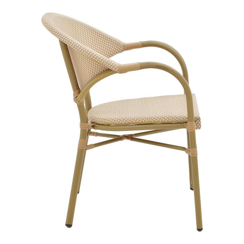 Scaun de gradina Elyza, Bej - Negru, 57x62x84 cm - Bej