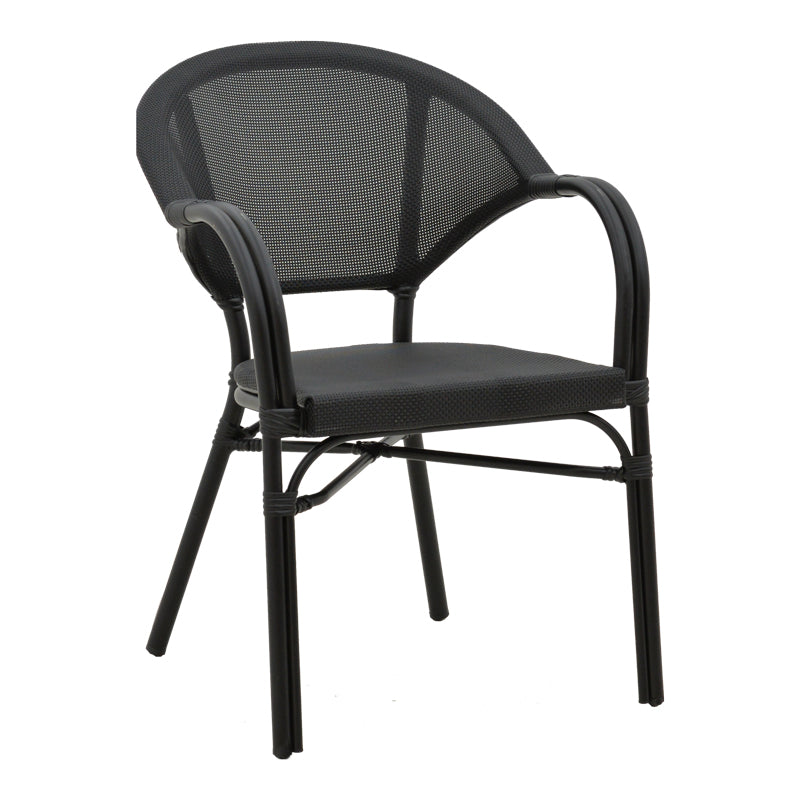 Scaun de gradina Elyza, Bej - Negru, 57x62x84 cm - Negru