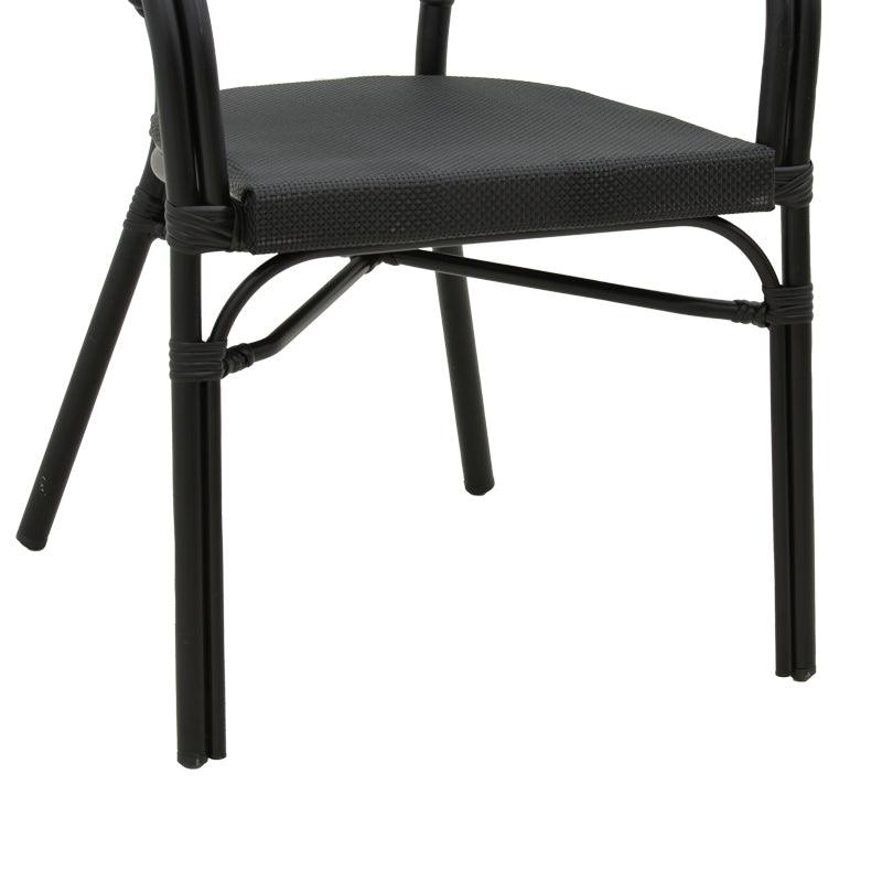 Scaun de gradina Elyza, Bej - Negru, 57x62x84 cm - Negru