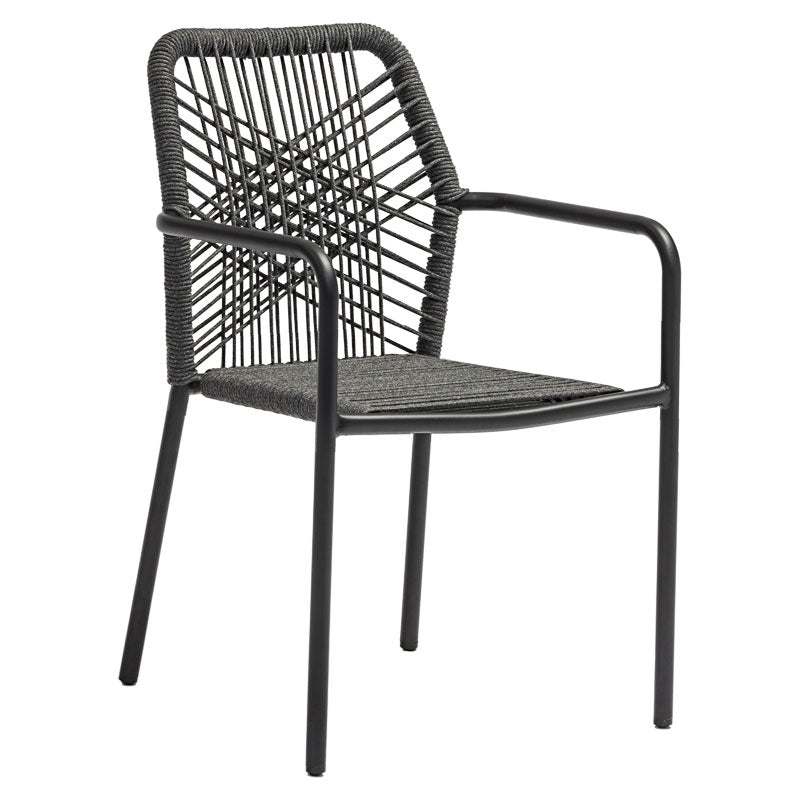 Scaun de gradina Kherson aluminiu ropa antracit- perna, gri, 55x61x84 cm
