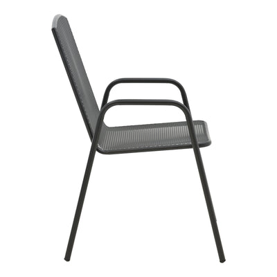 Scaun de gradina Pomedon stivuibil metal, negru, 56x64x87 cm, detaliu produs