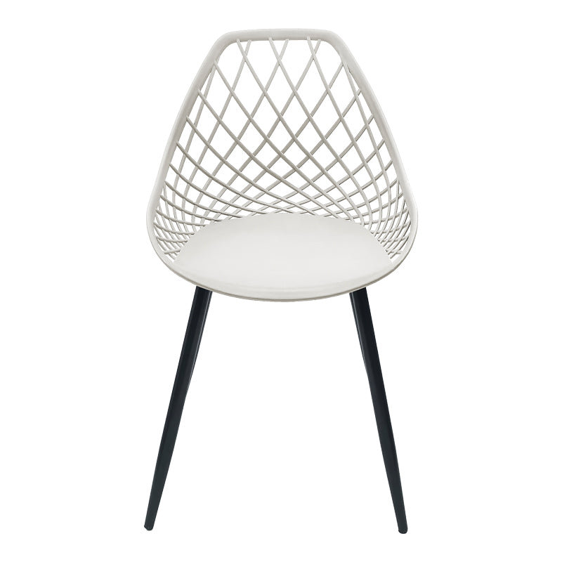 Scaun de gradina Suan picioare metal negru, alb, 56x49x82 cm