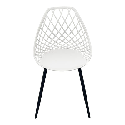 Scaun de gradina Suan picioare metal negru, alb, 56x49x82 cm, perspectiva suplimentara