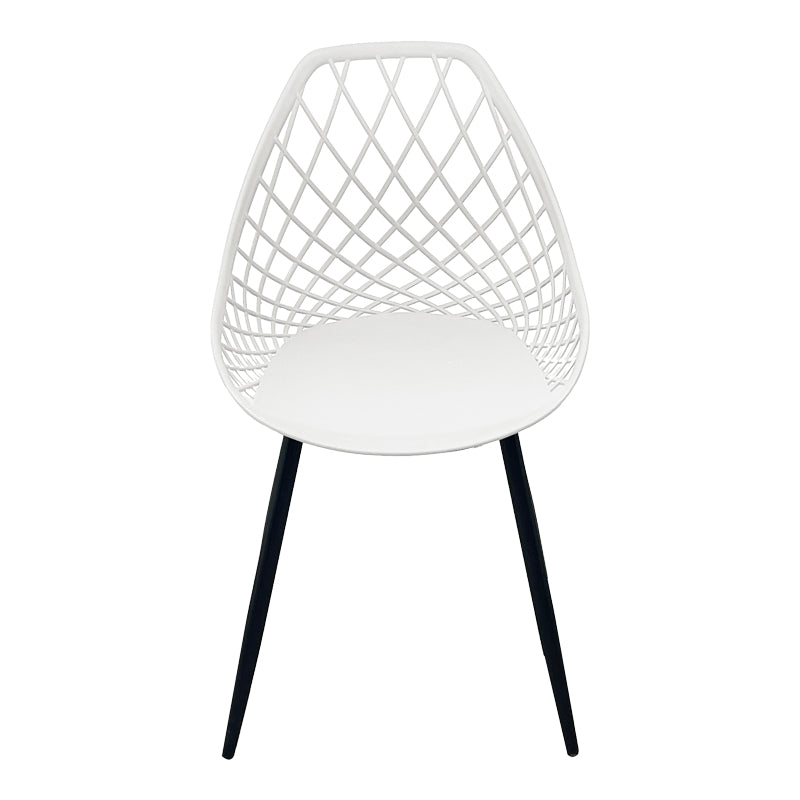 Scaun de gradina Suan picioare metal negru, alb, 56x49x82 cm, perspectiva suplimentara