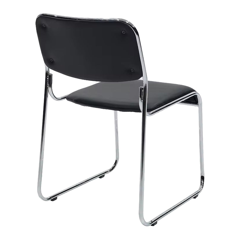Scaun de oaspeti Randin cu spatar rabatabil, cu picioare din crom, Alb - Negru, 42x44x77 cm - Negru