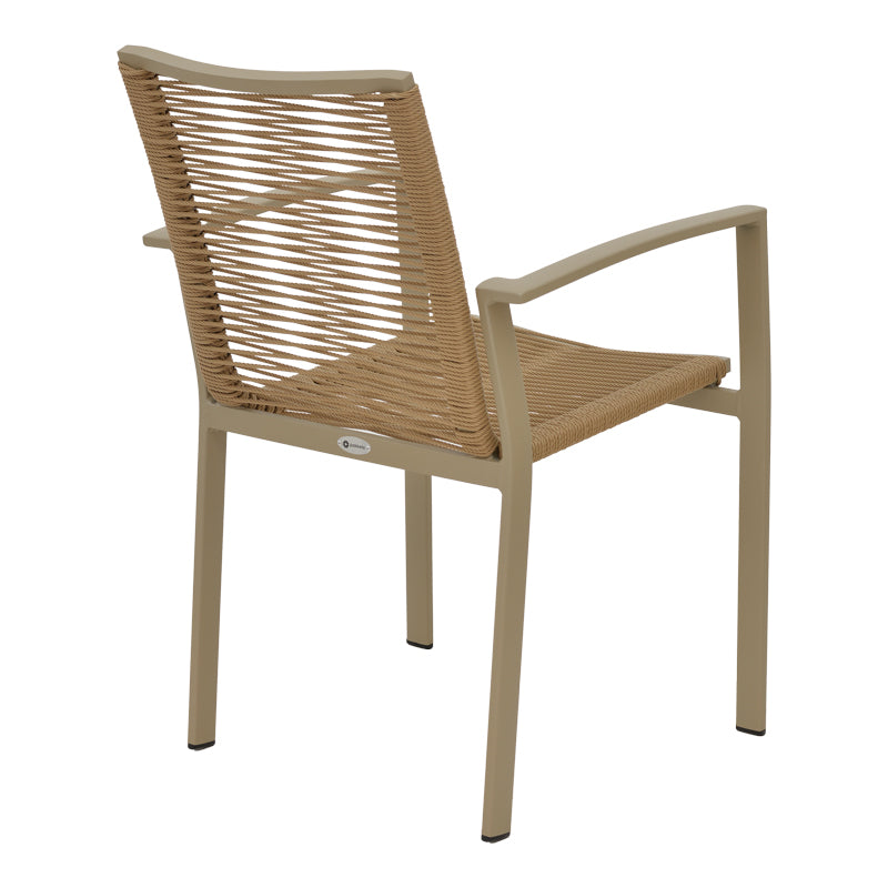 Scaun de plaja din aluminiu si tex Maron, șampanie, Maro - Natural, 57x63x83 cm - Maro